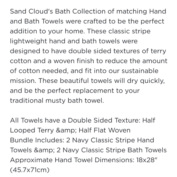 Sand Cloud bath bundle in gray with white stripes - Picture 2 of 8